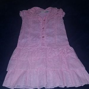 Girls pink embroidered dress